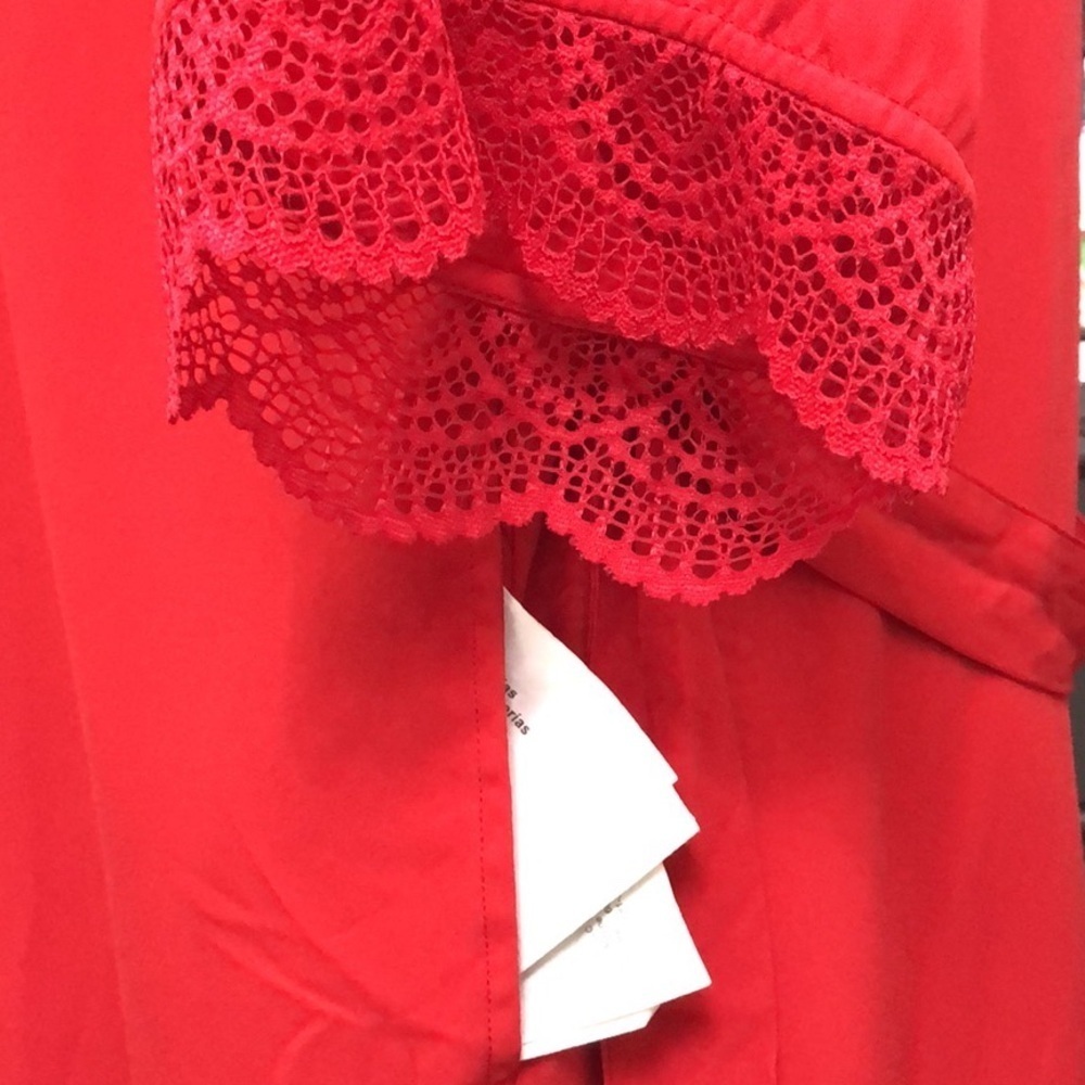 I.N.C. Intimates Red Lace Trim Robe - Picture 7 of 11